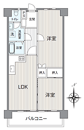 朝日フレール高崎 2LDKの間取図画像