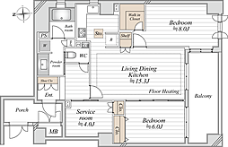 エルラフィナ白金 2SLDKの間取図画像