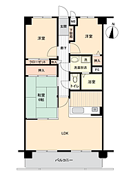 トーカンマンション小倉南 3LDKの間取図画像