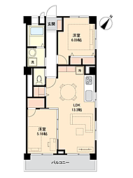 尾山台ヒミコマンション 2LDKの間取図画像
