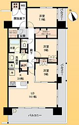 ソシオ西風新都COMFILLEDITION 3LDKの間取図画像