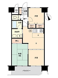 朝日プラザ郡山セントラルステージ 3DKの間取図画像