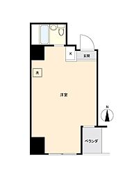 ハイツ五反田 ワンルームの間取図画像