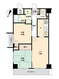 ビューパレー浦和中島 2LDKの間取図画像
