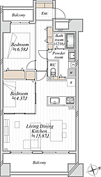 プラネ三軒茶屋 2LDKの間取図画像