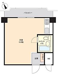 万代ファーストハイツ ワンルームの間取図画像