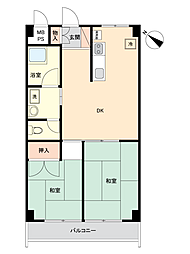 秀和熱海西山レジデンス 2DKの間取図画像