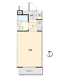 アルファ清心町1 ワンルームの間取図画像