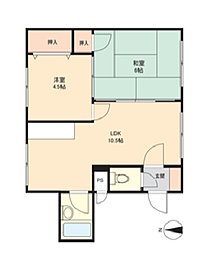 エンブレム発寒1-C 2LDKの間取図画像