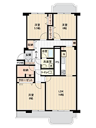 住友検見川ハウスD棟 3LDKの間取図画像