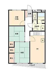 スカイマンション河辺 3DKの間取図画像