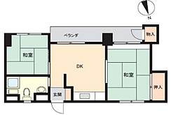 エアポートマンション 2DKの間取図画像