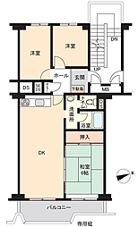 ドルフ稲毛 3DKの間取図画像
