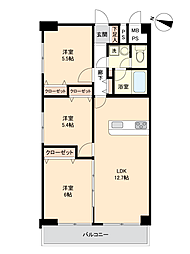 岩槻スカイハイツ 3LDKの間取図画像