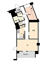 東カン第2水戸パークハイツ 1SLDKの間取図画像