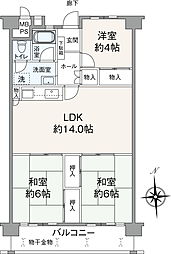 なぎさニュータウン3号棟 3LDKの間取図画像