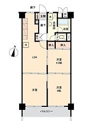 いづみハイツ滝不動2号棟 3LDKの間取図画像