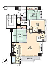 スカイヒルズE棟 3LDKの間取図画像
