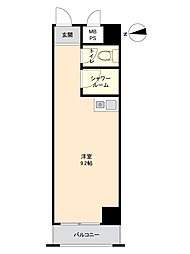 御徒町グリーンハイツ上野シックスロード ワンルームの間取図画像