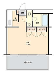 ビラ自然郷マンションA ワンルームの間取図画像