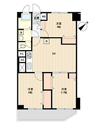 上福岡グロリアハイツ 3DKの間取図画像