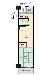 大宮吉敷町スカイハイツ 1DKの間取図画像