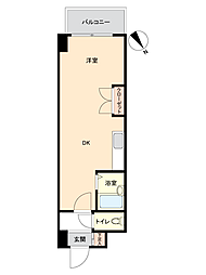 オクタワーズ野幌ウエストタワー 1DKの間取図画像