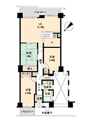 新ゆりグリーンタウン楓街区2号棟 3LDKの間取図画像