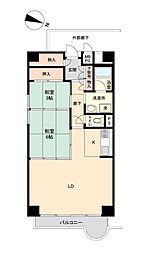 御宿シーハイツ 2LDKの間取図画像