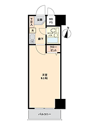 ライオンズマンション甲府中央 1Kの間取図画像