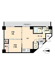 ウエストハイマンション経堂 2DKの間取図画像