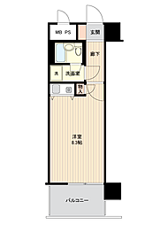 朝日プラザ岡山中山下 ワンルームの間取図画像
