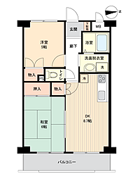 エンゼルハイム大鳥居第7 2DKの間取図画像