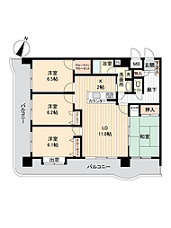 ライオンズマンション六ツ門第2 4LDKの間取図画像