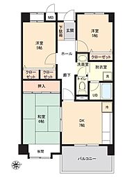 ホワイトキャッスル今池 3DKの間取図画像