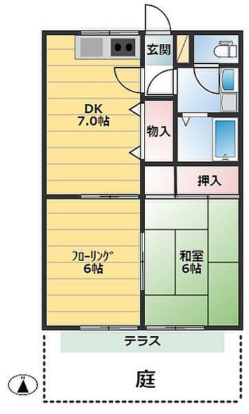 ドミールA 105｜東京都西東京市芝久保町3丁目(賃貸アパート2DK・1階・45.00㎡)の写真 その2