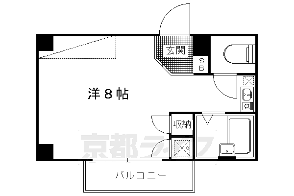 サンテラス一乗寺 101｜京都府京都市左京区一乗寺薬師堂町(賃貸マンション1K・1階・19.87㎡)の写真 その2