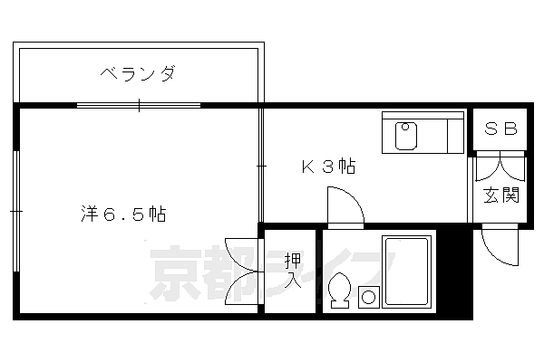 ストークマンション 305｜京都府京都市左京区一乗寺北大丸町(賃貸マンション1K・3階・19.97㎡)の写真 その2