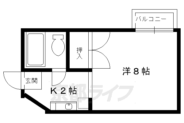 グラン・デスペランス 102｜京都府京都市左京区下鴨泉川町(賃貸マンション1K・1階・21.15㎡)の写真 その2