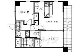 京都府京都市上京区石薬師通中筋西入大猪熊町（賃貸マンション2LDK・2階・54.72㎡） その2