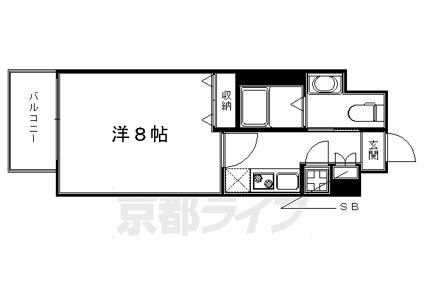 レジディア洛北 208｜京都府京都市左京区田中南西浦町(賃貸マンション1K・2階・26.46㎡)の写真 その2