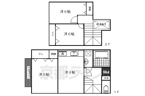 鹿ケ谷桜谷町貸家 ｜京都府京都市左京区鹿ケ谷桜谷町(賃貸一戸建3LDK・--・58.38㎡)の写真 その2