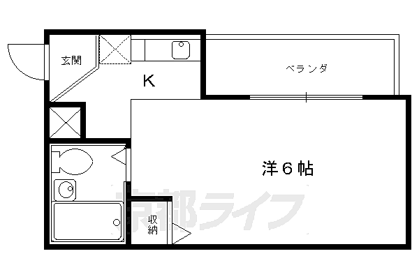 ＷＩＳＨ　ＢＯＮＥ岡崎 202｜京都府京都市左京区岡崎北御所町(賃貸マンション1K・2階・18.10㎡)の写真 その2