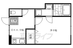日比アパート 2階1DKの間取り