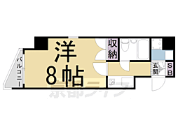 JR山陰本線 二条駅 徒歩5分の賃貸マンション 6階1Kの間取り