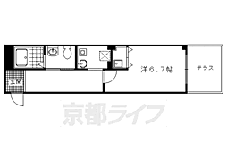 京都市営烏丸線 鞍馬口駅 徒歩5分の賃貸マンション 1階1Kの間取り