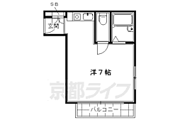 アルカディア五条坂 5階ワンルームの間取り
