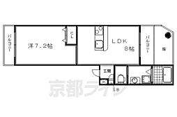 第2吉田ハイツ 1階1LDKの間取り