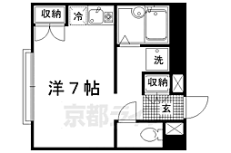京阪本線 出町柳駅 徒歩7分の賃貸アパート 2階ワンルームの間取り