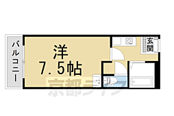 京福電気鉄道北野線 北野白梅町駅 徒歩5分の賃貸マンション 1階1Kの間取り
